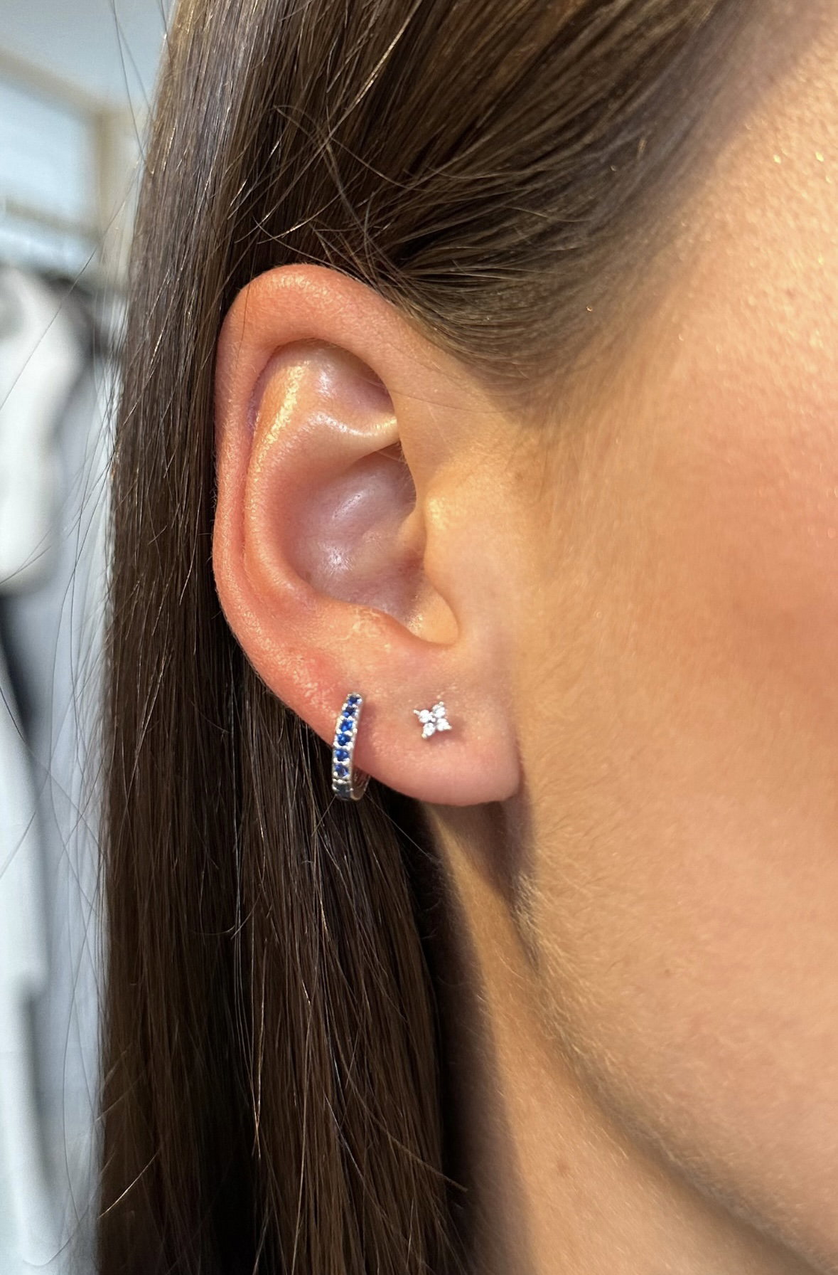Silver blue crystal hoops _1