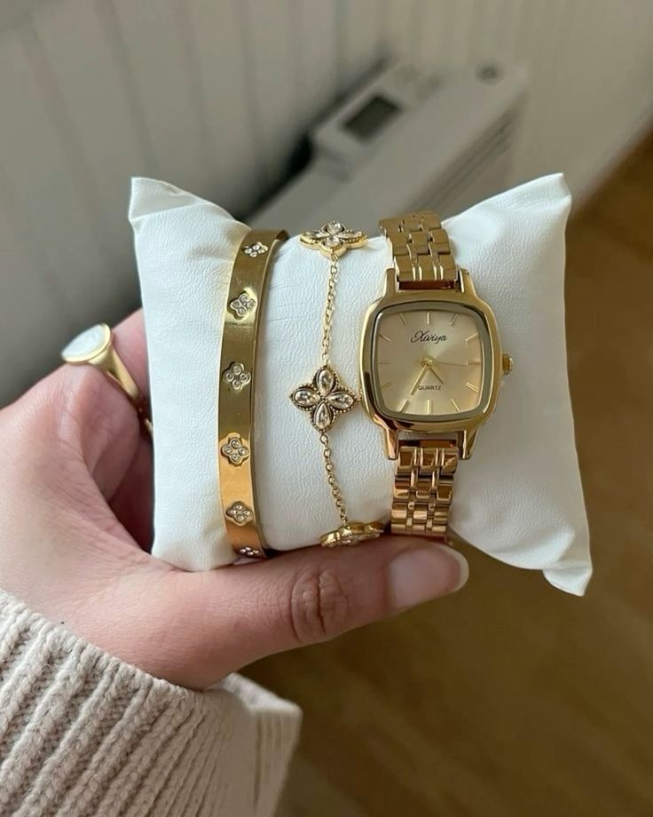 Ensemble de 3 montres à Quartz pour femmes, Bracelet-montre de luxe avec boucle magnétique, motif floral avec strass, pièces mode 2020_3