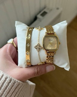 Ensemble de 3 montres à Quartz pour femmes, Bracelet-montre de luxe avec boucle magnétique, motif floral avec strass, pièces mode 2020