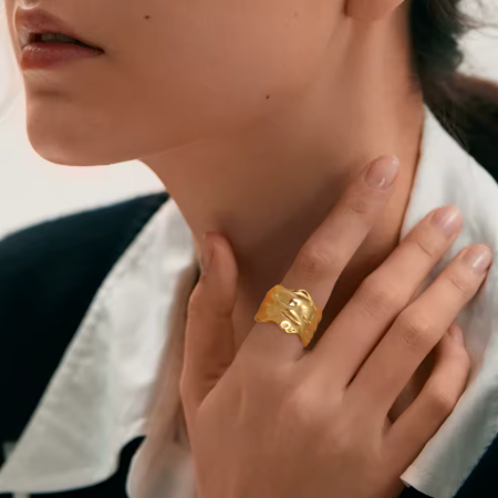 Skyrim – bague ouverte géométrique en acier inoxydable, couleur or, mode minimaliste, bijoux de fête de mariage, cadeau, vente en gros_0