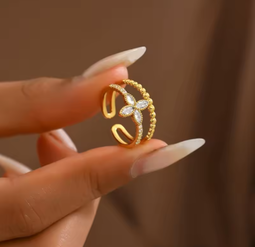 Skyrim – bague ouverte géométrique en acier inoxydable, couleur or, mode minimaliste, bijoux de fête de mariage, cadeau, vente en gros