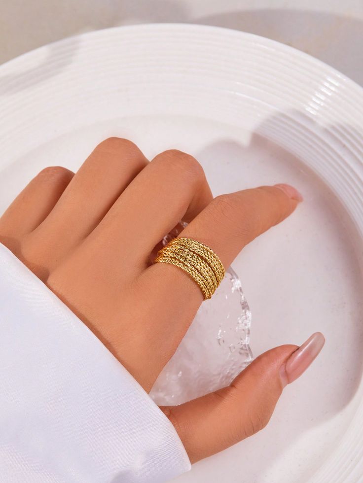 Skyrim – bague ouverte géométrique en acier inoxydable, couleur or, mode minimaliste, bijoux de fête de mariage, cadeau, vente en gros_15