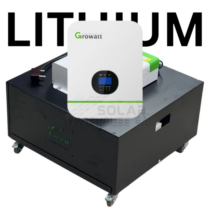 6000W GROWATT SOLAR READY HYBRID INVERTER TROLLEY 5.12 KWH DYNESS LITHIUM BATTERY+WIFI