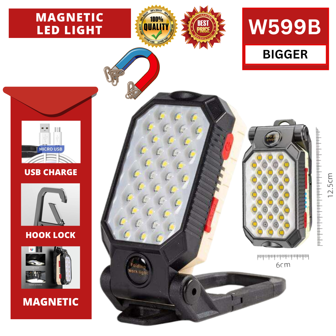 PORTABLE RECHARGABLE SUPER LED LIGHT - W599B BIG (LAMPU LED)