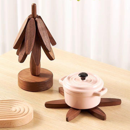 HOT DISH MAT WOODEN TREE COASTER (ALAS MAKANAN PANAS)