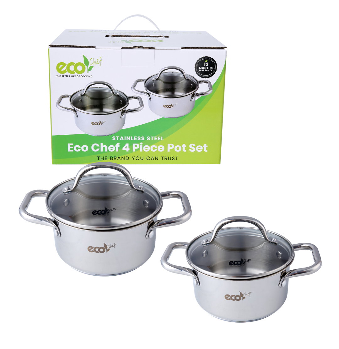 4 Pce Stainless Steel Cookware Set