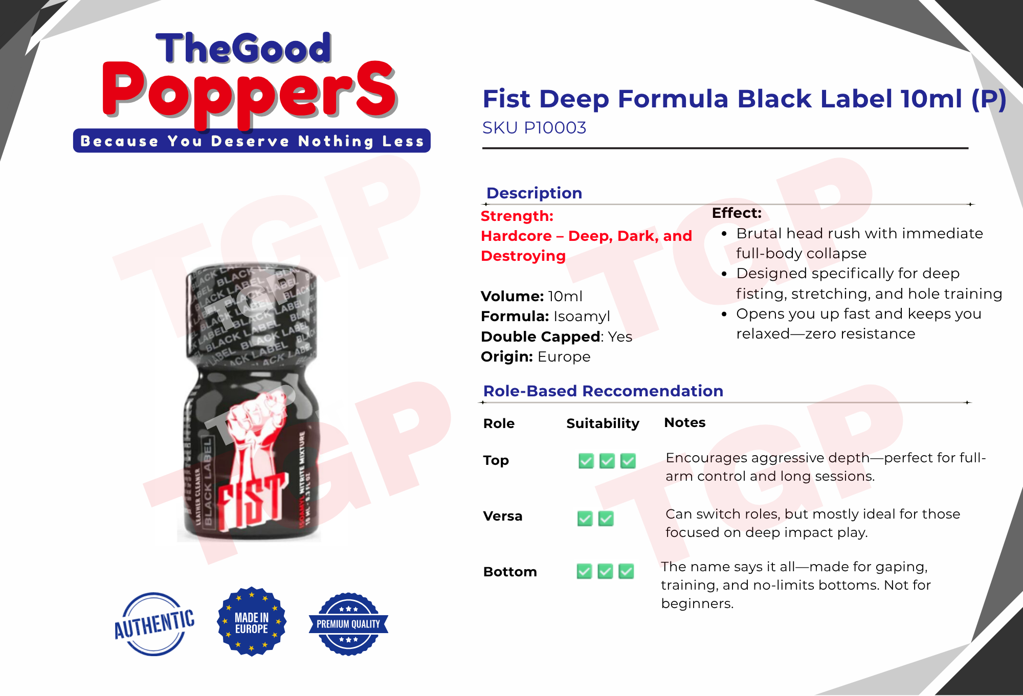 Fist Deep Formula Black Label 10ml (P)_0