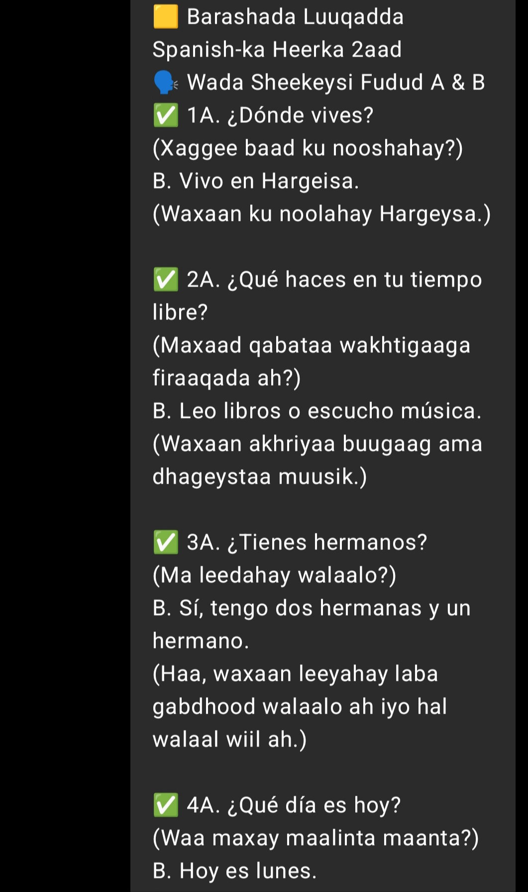 Barashada luuqada Spanishka Heerka 2 aad