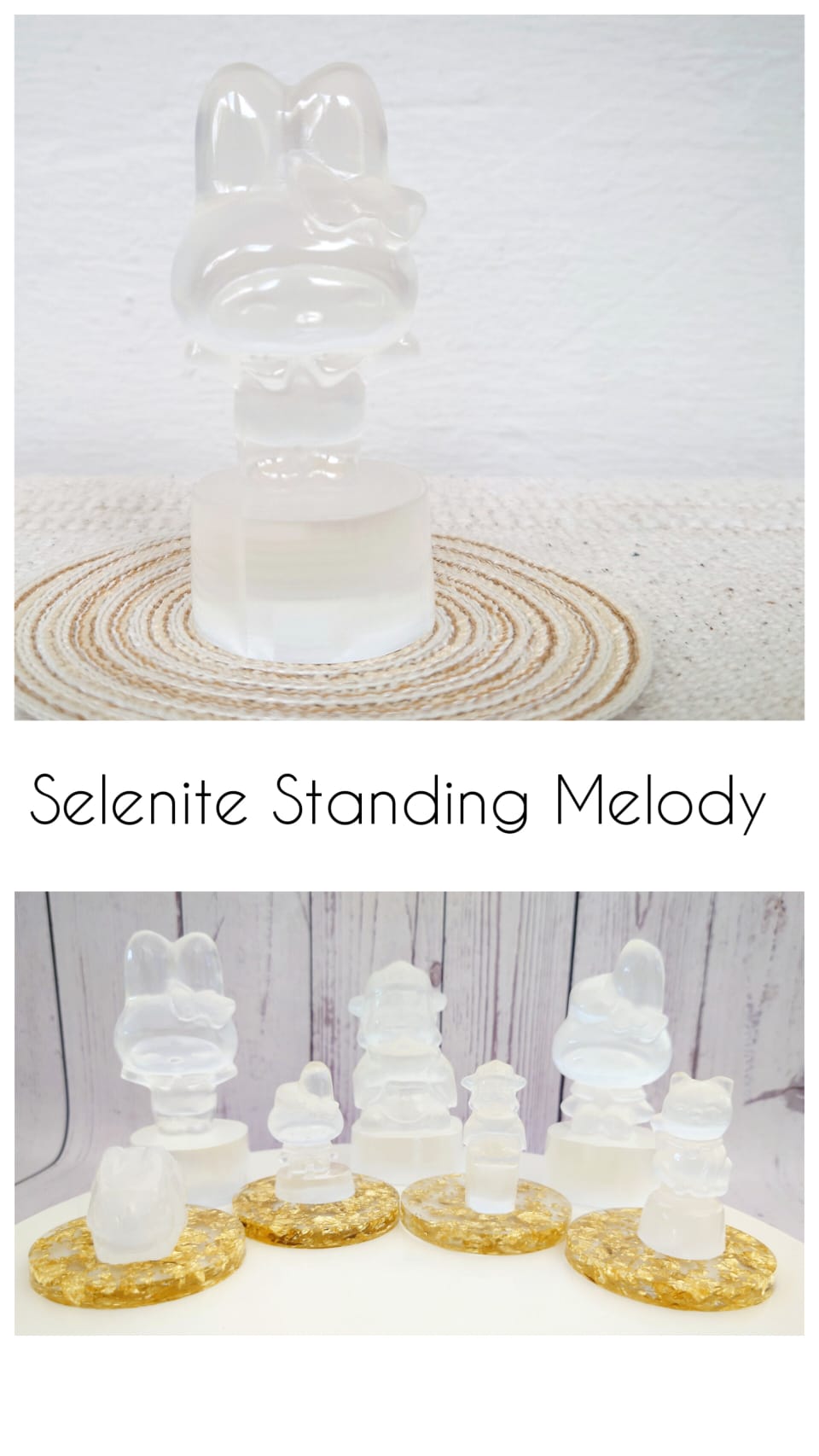1 for 1 Special Bundle! Selenite Crystal Figurine + LED Light Base