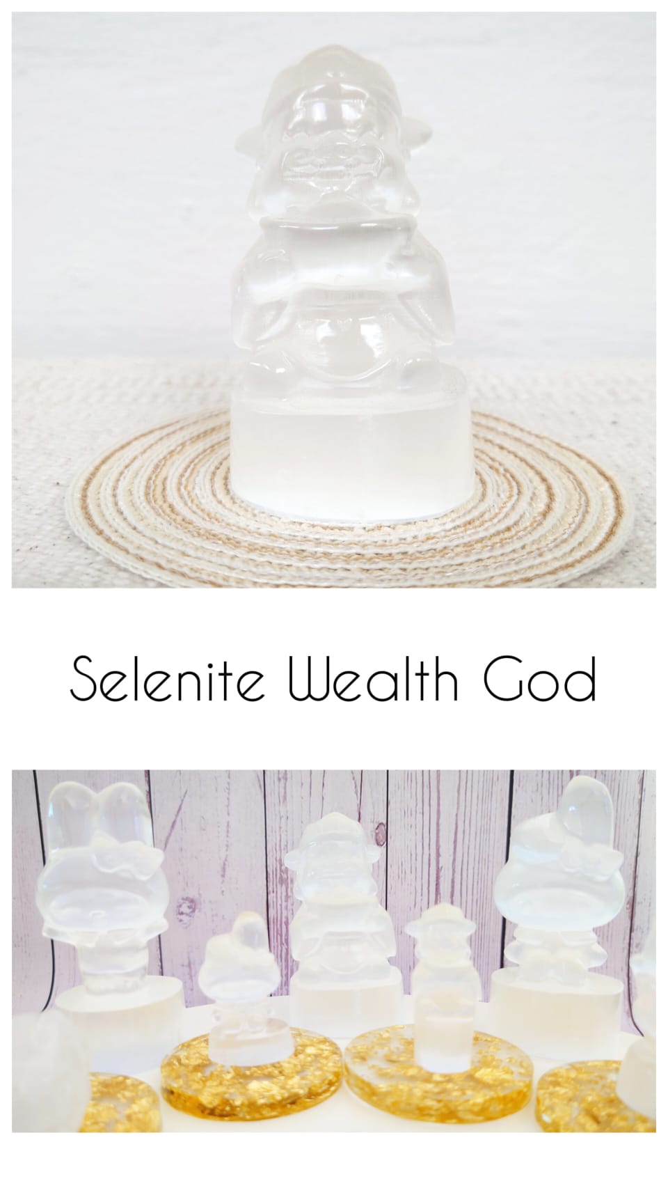 1 for 1 Special Bundle! Selenite Crystal Figurine + LED Light Base_1