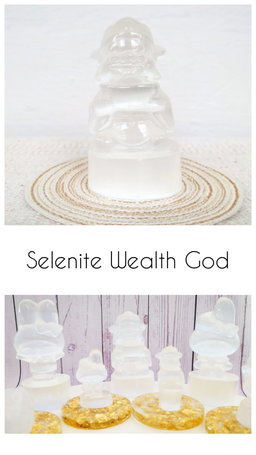1 for 1 Special Bundle! Selenite Crystal Figurine + LED Light Base