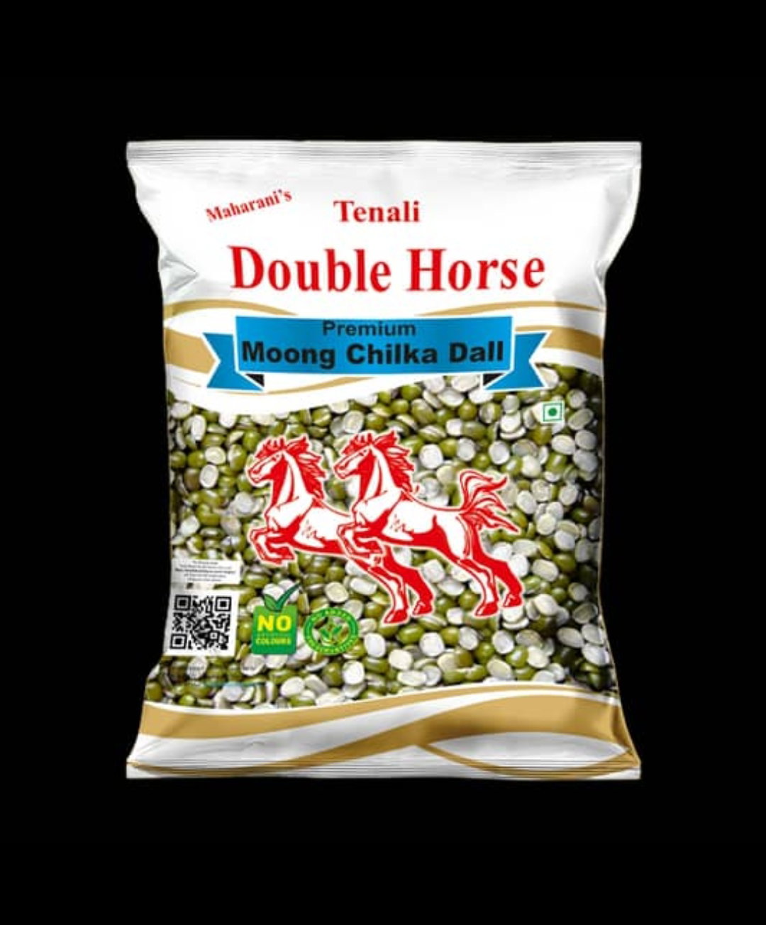 GREEN MOONG SPLIT DOUBLE HORSE 1 KG