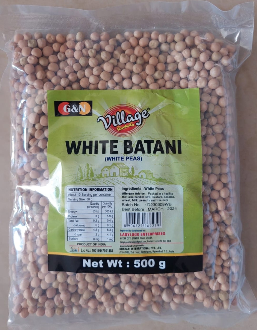 WHITE PEAS/ BATANI 500 G