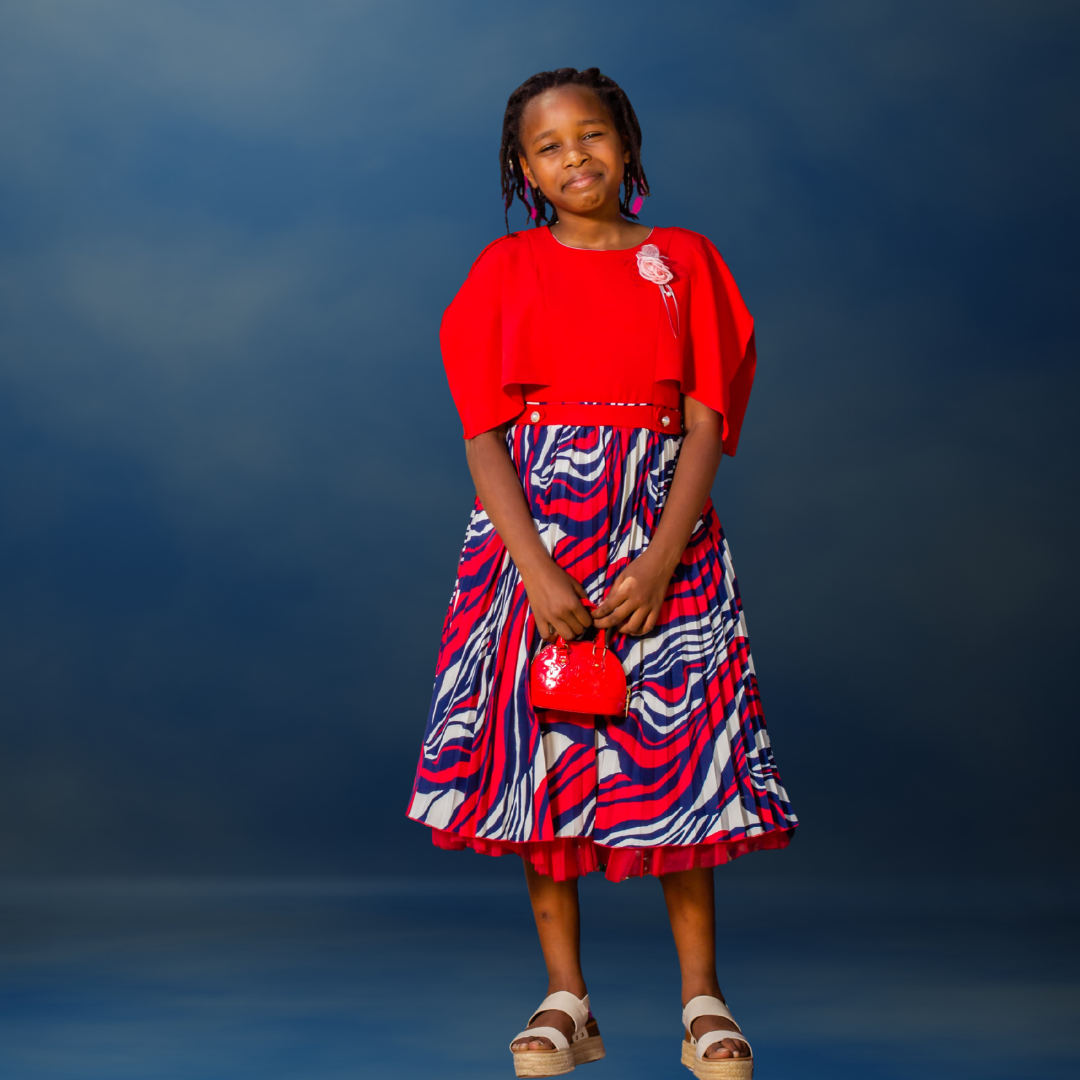 Nabotique Patterned Red Dress_0