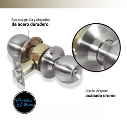 Cerradura Philips Chapa Perilla Puerta Baño   o Dormitorio Pomo Acero Inoxidable