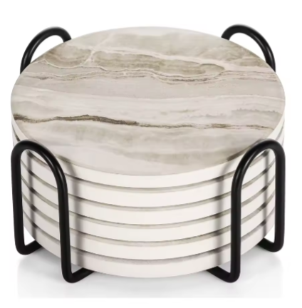 Dessous de verre rond et carré en bois de noyer massif, tapis de tasse en bois de hêtre vierge, Durable, résistant à la chaleur, pour thé et café, napperons, 6 pièces/ensemble_12