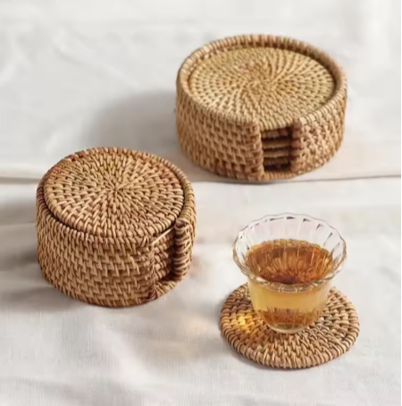 Dessous de verre rond et carré en bois de noyer massif, tapis de tasse en bois de hêtre vierge, Durable, résistant à la chaleur, pour thé et café, napperons, 6 pièces/ensemble_14