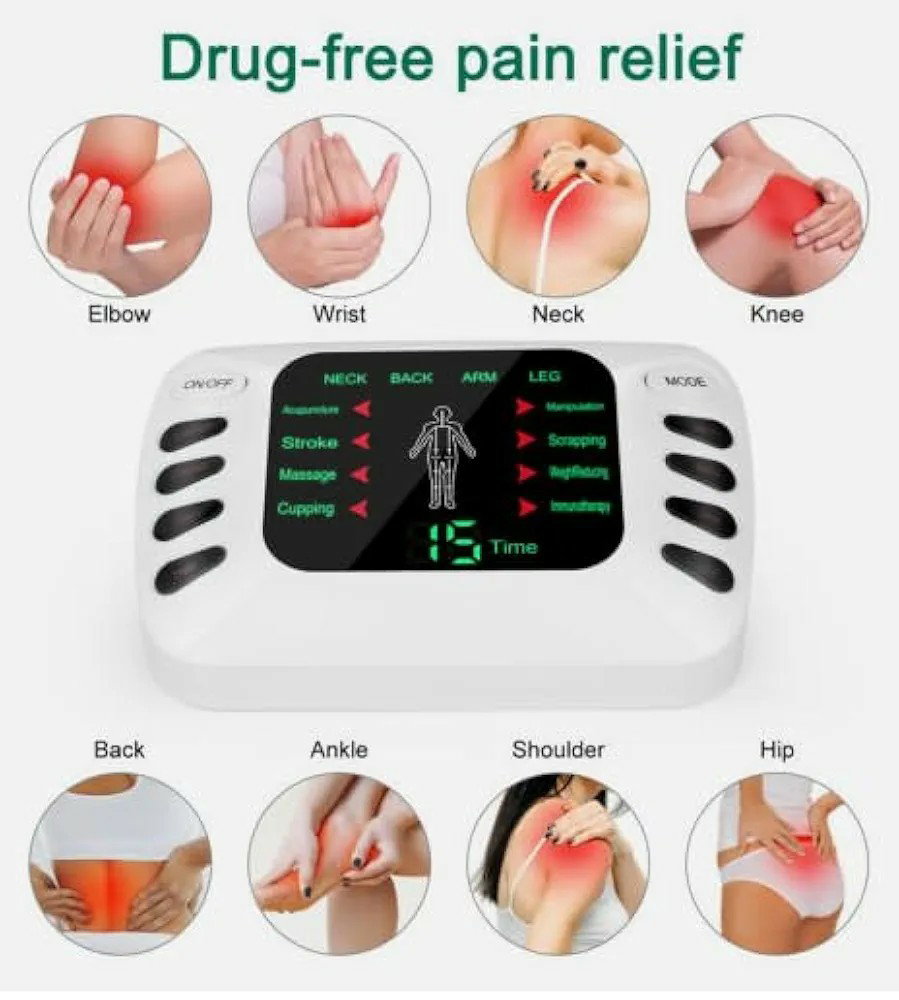 AcuPhysio Electronic Pulse Body Massager Therapy Stroke Slimming Machine For Pain Relief&Fitness Acupuncture Therapy Machine English Version For Pain Relief & Fitness, White_2