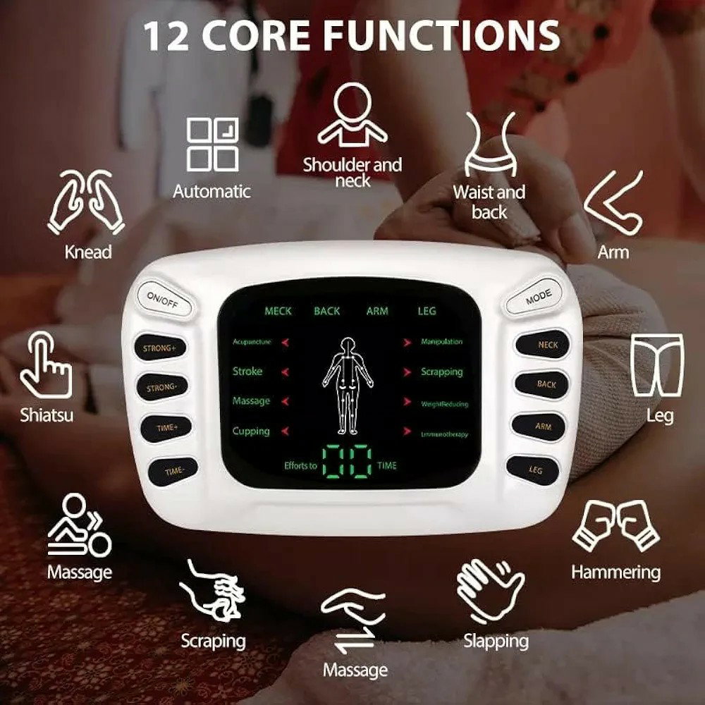 AcuPhysio Electronic Pulse Body Massager Therapy Stroke Slimming Machine For Pain Relief&Fitness Acupuncture Therapy Machine English Version For Pain Relief & Fitness, White_4
