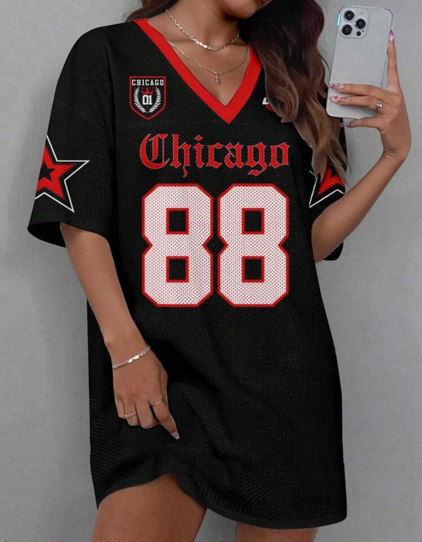 Ladies Drop Shoulder Tees With Print_4