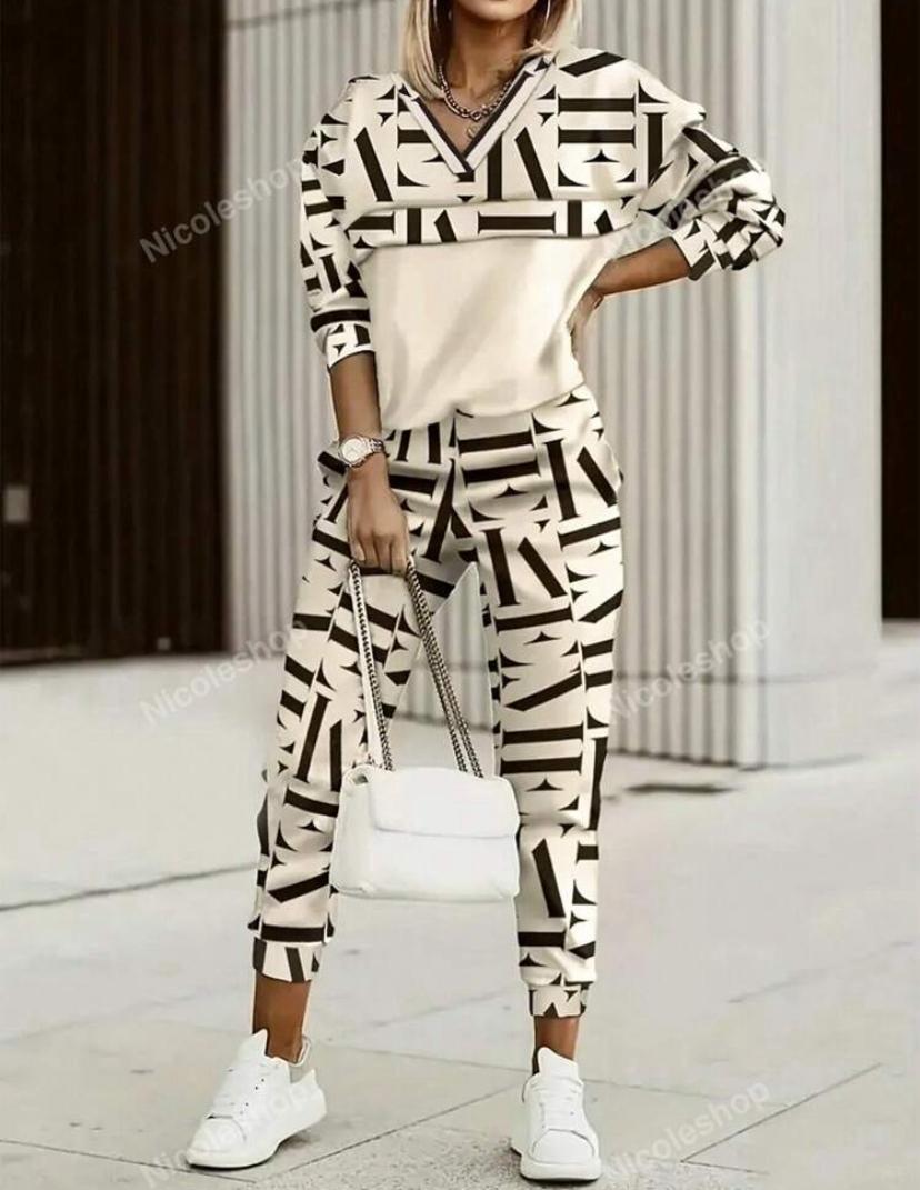 Ladies Letter Print Tracksuit_0