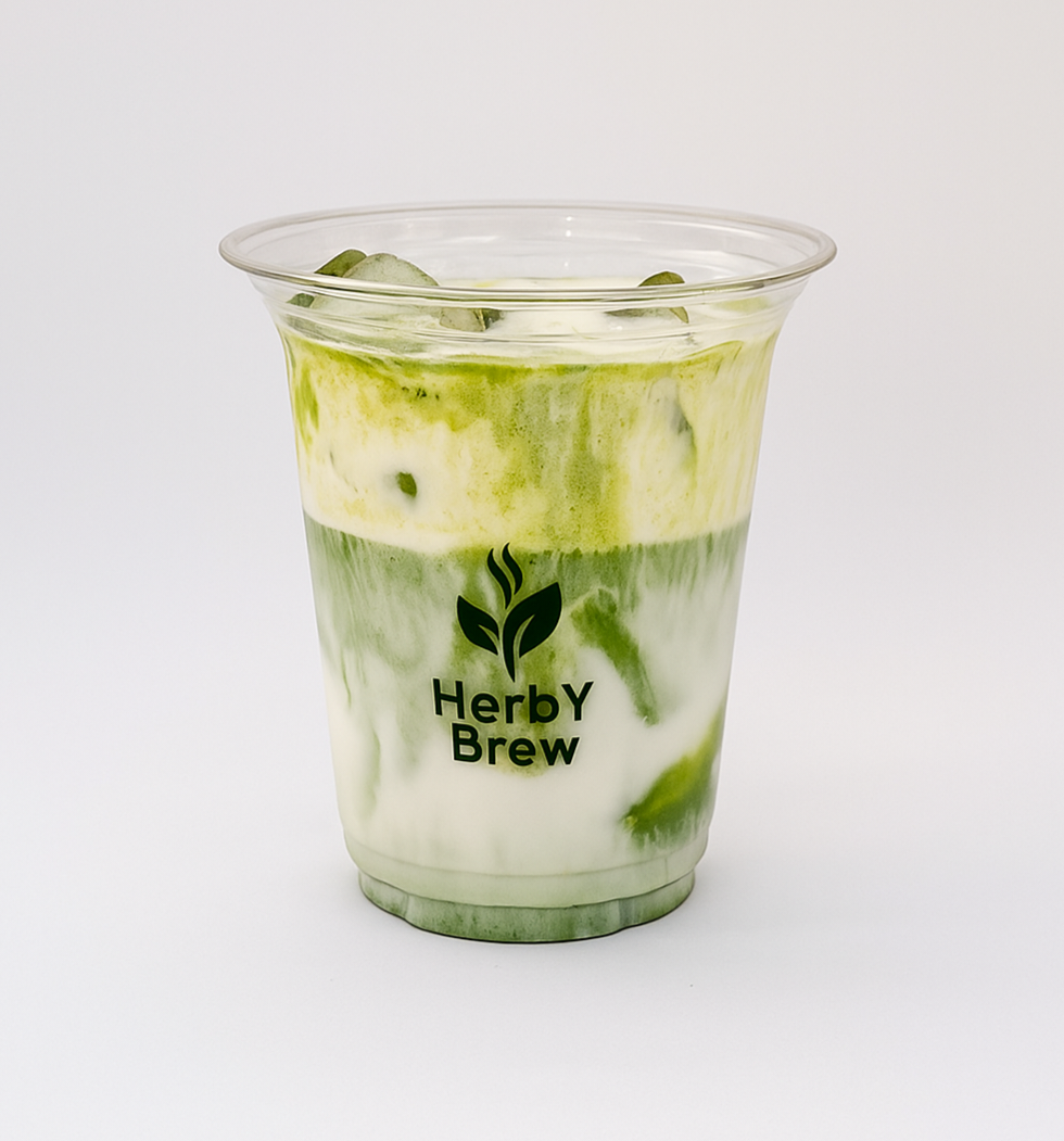 Iced Coconut Matcha Cream Cheese Latte