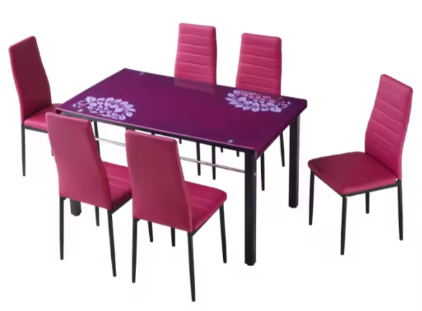 Ensemble de table à manger en verre moderne et élégant pour la maison, l'hôtel, l'atelier ou l'entrepôt utilisent des meubles de restaurant polyvalents_0
