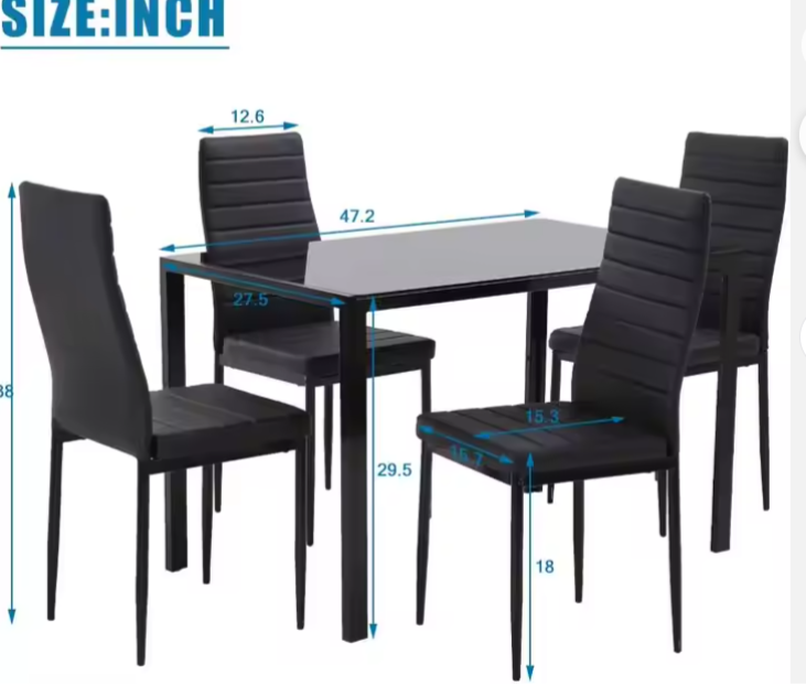 Ensemble de table à manger en verre moderne et élégant pour la maison, l'hôtel, l'atelier ou l'entrepôt utilisent des meubles de restaurant polyvalents_1