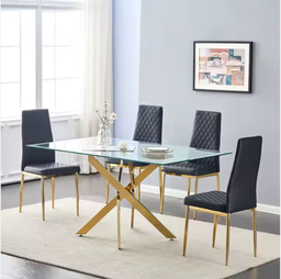 Ensemble de table à manger en verre moderne et élégant pour la maison, l'hôtel, l'atelier ou l'entrepôt utilisent des meubles de restaurant polyvalents
