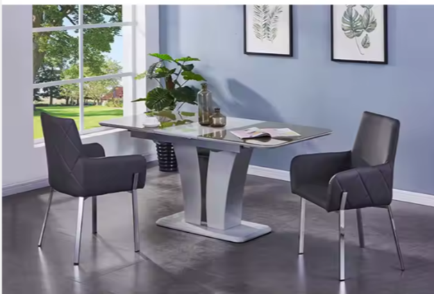 Ensemble de table à manger en verre moderne et élégant pour la maison, l'hôtel, l'atelier ou l'entrepôt utilisent des meubles de restaurant polyvalents_5