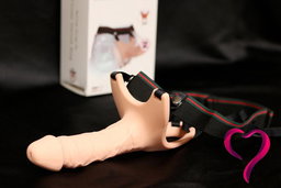 Soft Full Silicone Hollow Penis Extender Strap On Dildo for Men