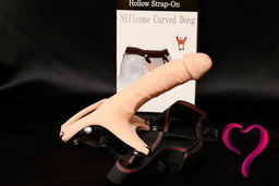 Soft Full Silicone Hollow Penis Extender Strap On Dildo for Men