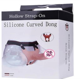 Soft Full Silicone Hollow Penis Extender Strap On Dildo for Men