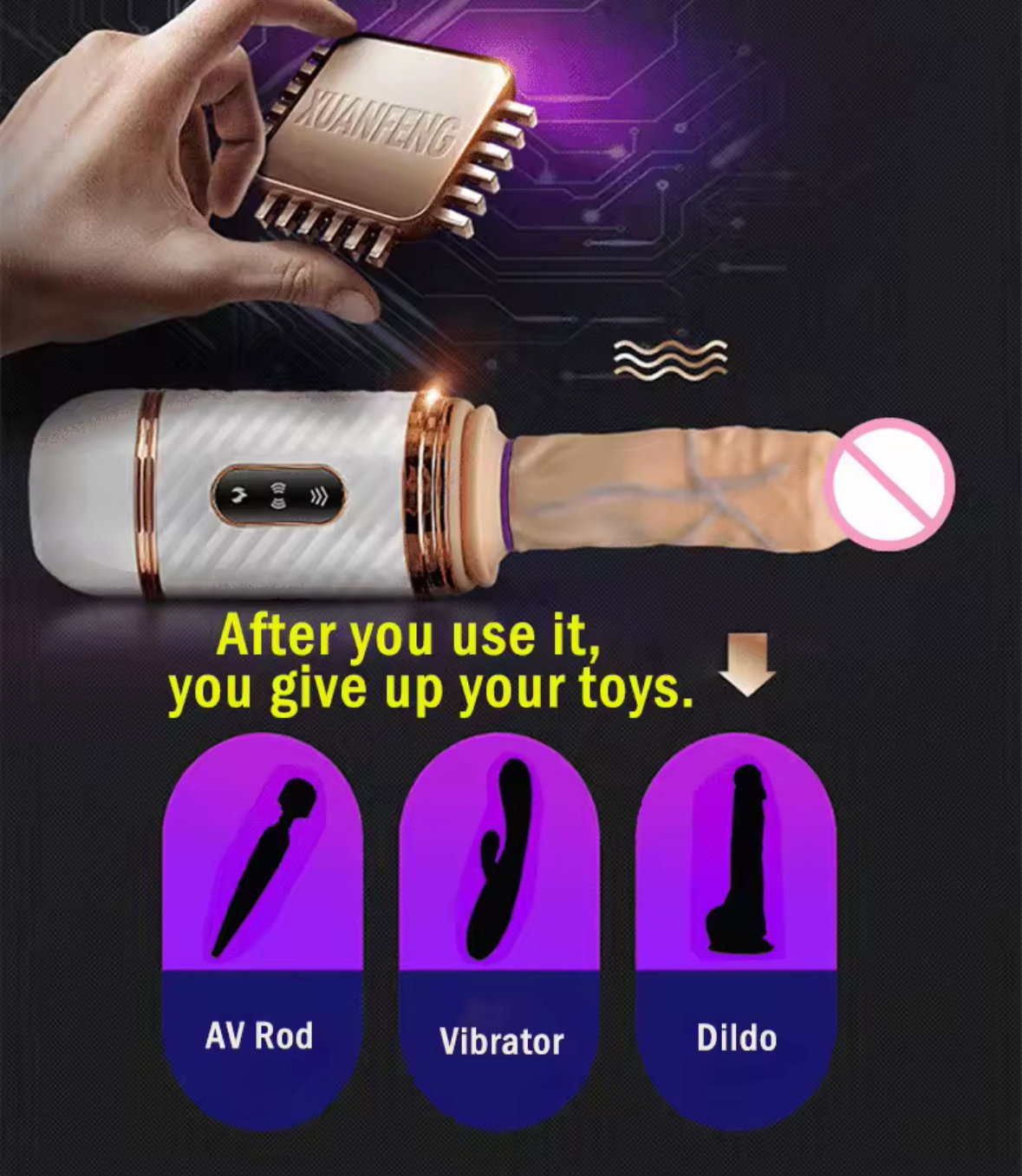 Wireless Remote Control Electric Sex Toy Vibrator Dildo Heating Silicone Automatic Telescopic Dildo_4