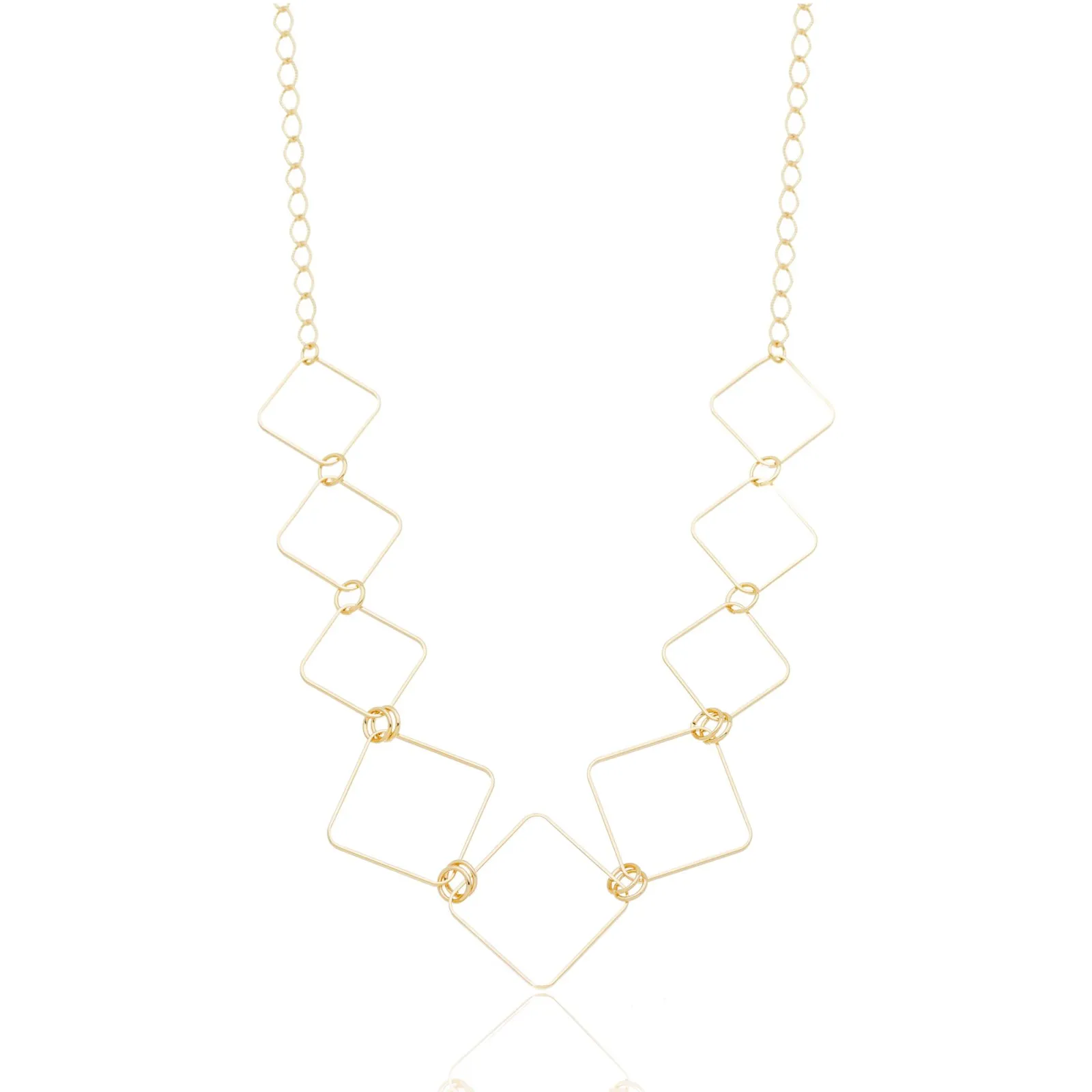 Gargantilha Losangos banhada a Ouro 18k_0