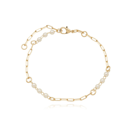 Pulseira com Pérolas banhada a Ouro 18k
