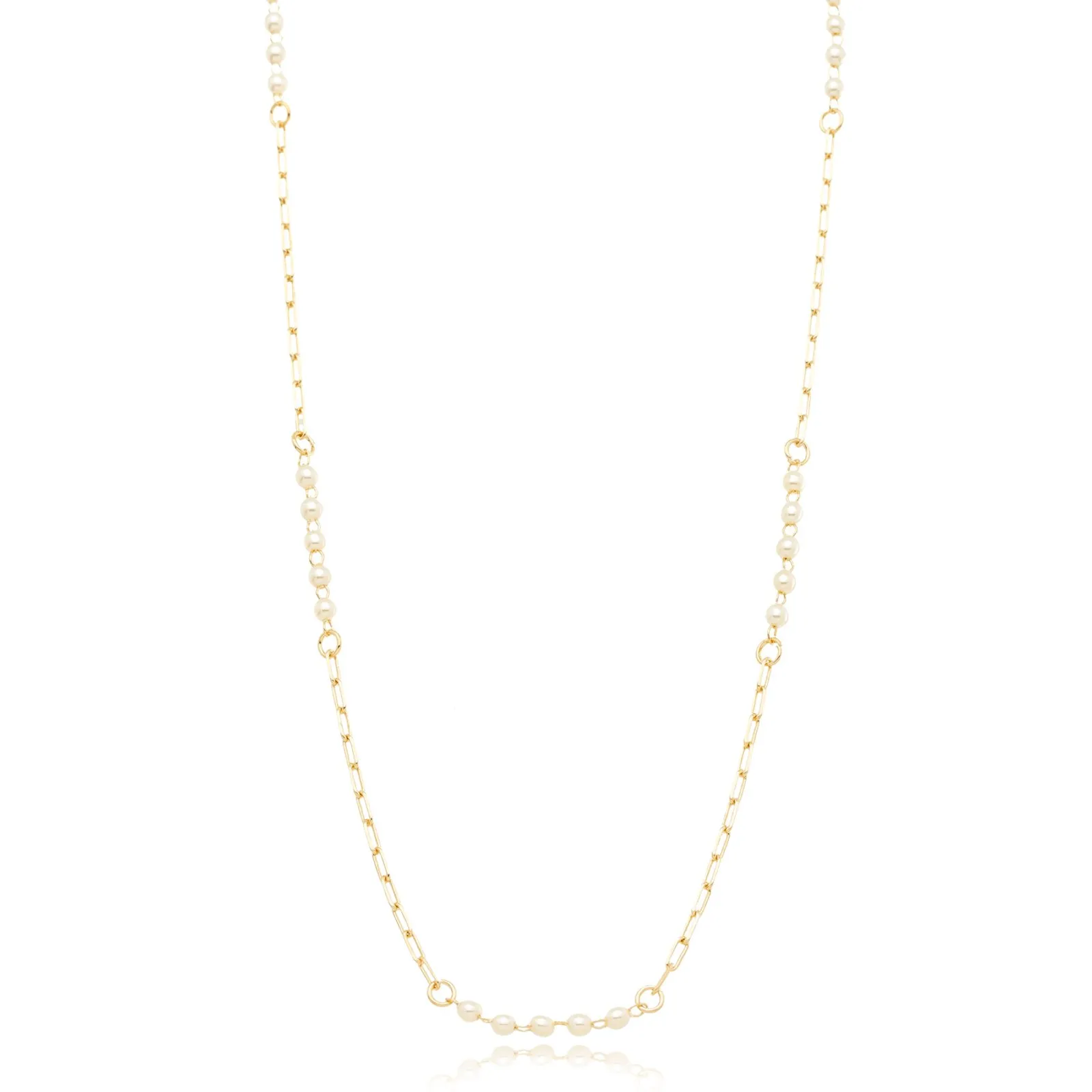 Choker com Pérolas e Corrente Cartier banhado a Ouro 18k_0