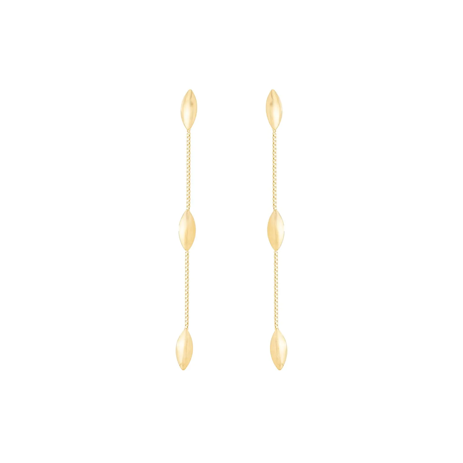 Brinco de Corrente com Navetes banhado a Ouro 18k_0