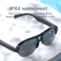 F08 Smart Glasses,Wireless Bluetooth Smart Sunglasses,IP4 Waterproof,Open Ear sound Speakers, Blue light Filter & Polarized Sunglasses Lenses,Connect Mobile Phones and Tablets