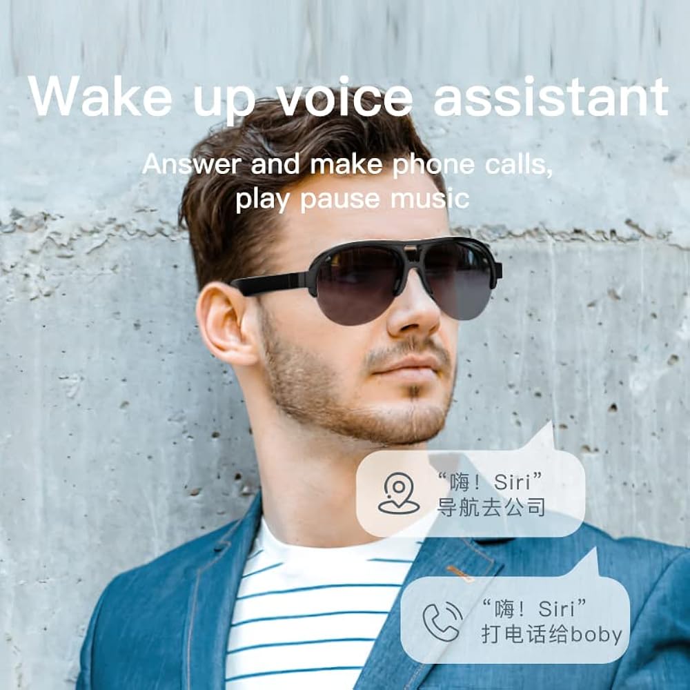 F08 Smart Glasses,Wireless Bluetooth Smart Sunglasses,IP4 Waterproof,Open Ear sound Speakers, Blue light Filter & Polarized Sunglasses Lenses,Connect Mobile Phones and Tablets_3