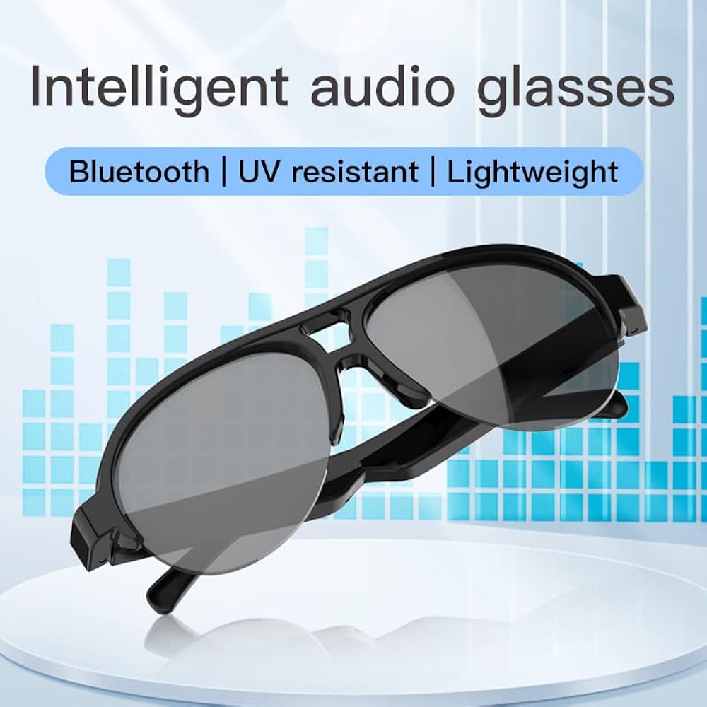 F08 Smart Glasses,Wireless Bluetooth Smart Sunglasses,IP4 Waterproof,Open Ear sound Speakers, Blue light Filter & Polarized Sunglasses Lenses,Connect Mobile Phones and Tablets_4