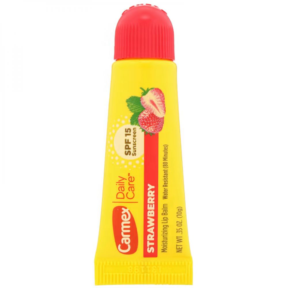 Carmex lip balm strawberry 15 SPF - كارمكس مرطب شفاه طبي مع عامل حماية من الشمس 15 _0