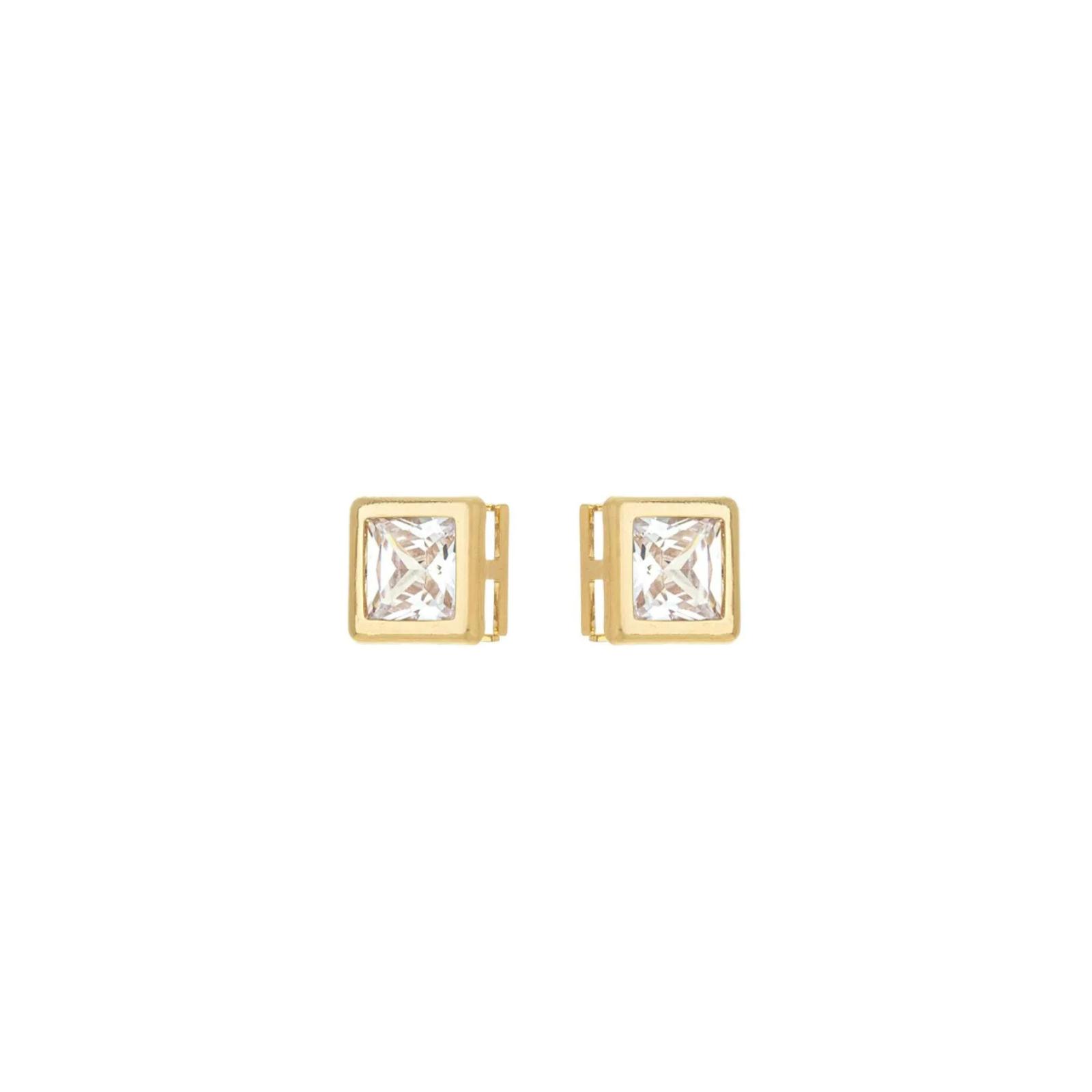 Brinco Quadrado de Zircônia banhado a Ouro 18k_0