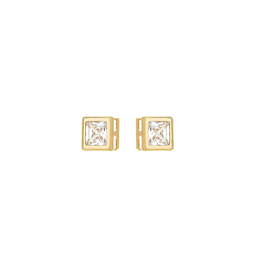 Brinco Quadrado de Zircônia banhado a Ouro 18k
