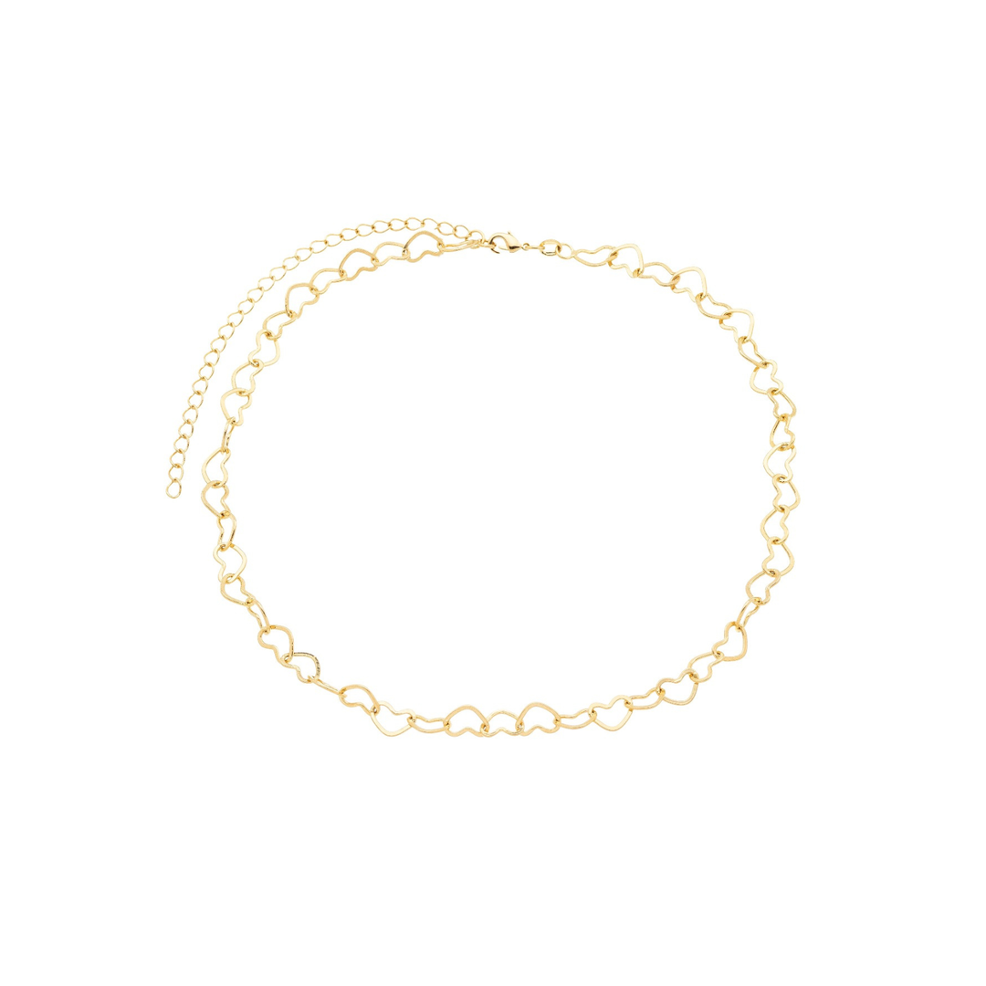Gargantilha com Elos de Coração banhada a Ouro 18k