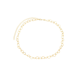 Gargantilha com Elos de Coração banhada a Ouro 18k