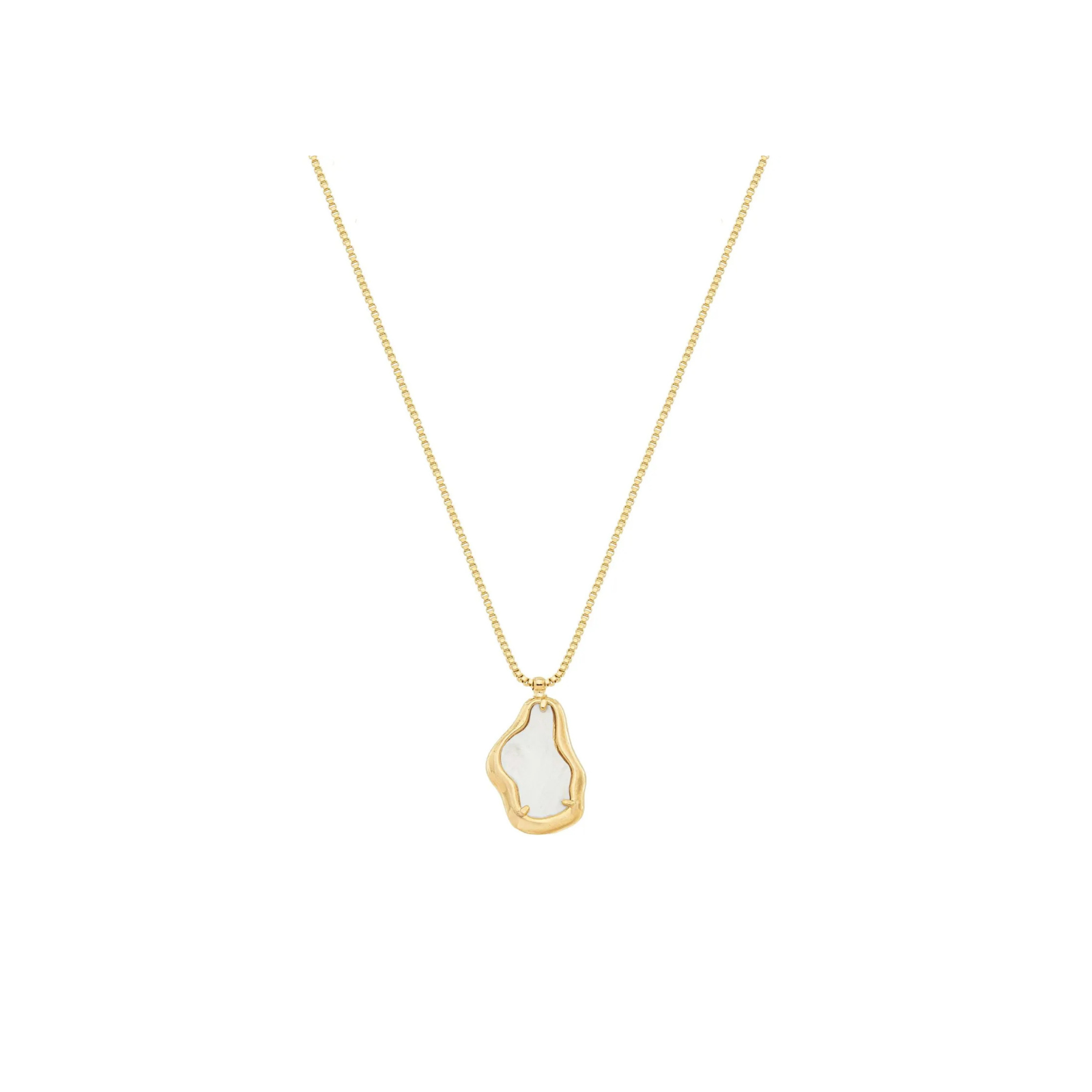 Gargantilha Orgânica com Acrílico banhada a Ouro 18k_0