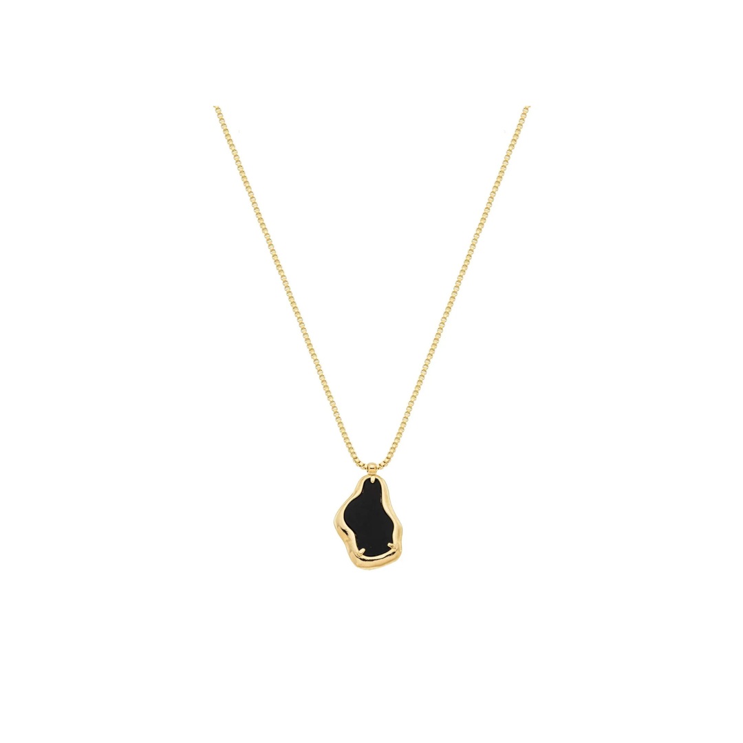 Gargantilha Orgânica com Acrílico banhada a Ouro 18k