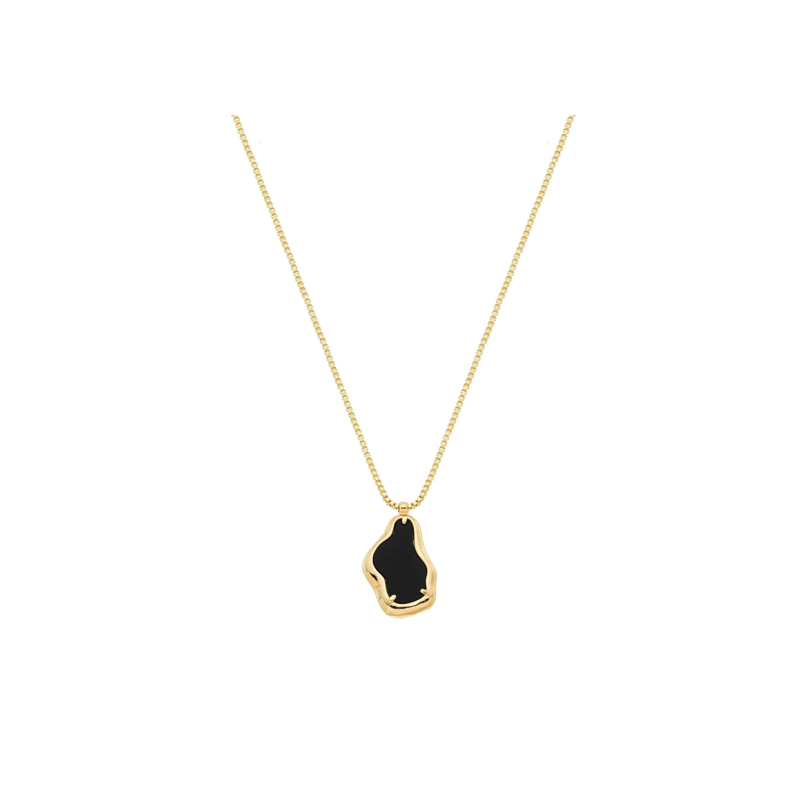 Gargantilha Orgânica com Acrílico banhada a Ouro 18k_0