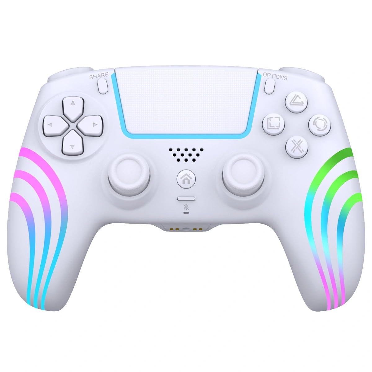 Controle sem fio para PS4 (RGB) om sensor de seis eixos, touchpad de vibração dupla, entrada para fone de ouvido_5